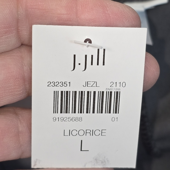 J. Jill Charcol Gray Velour Pull On Pants Straight Leg Stretch Womens L NWT - Picture 6 of 8